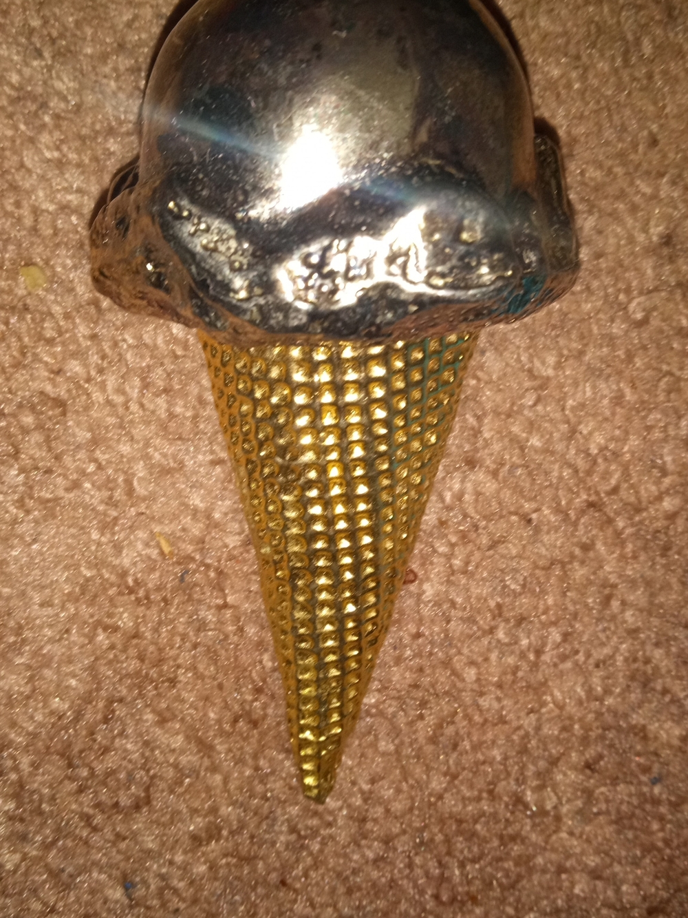 vintage Ted Arnold "Metal Food" ice cream cone paperweight or sculpture